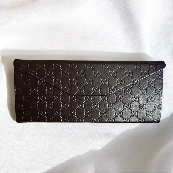 Authentic GUCCI GG Embossed Guccisima Brown Large Triangle Foldable Case - Picture 1 of 9